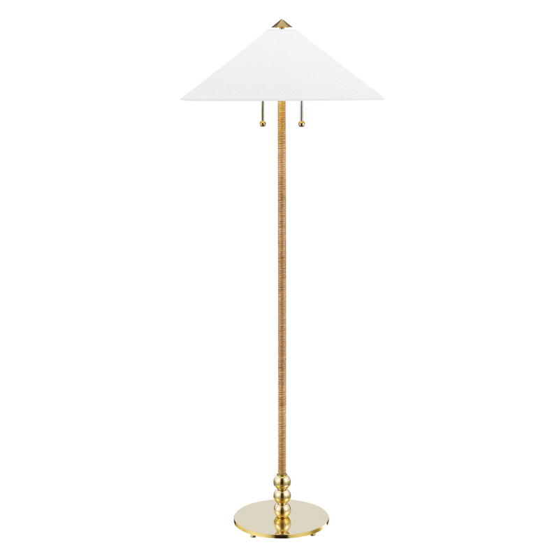 Hudson Valley Flare Floor Lamp Antique Brass