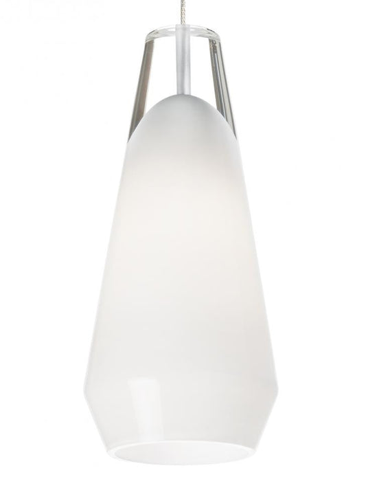 Visual Comfort Modern Lustra Pendant MonoPoint White Crystal Halogen