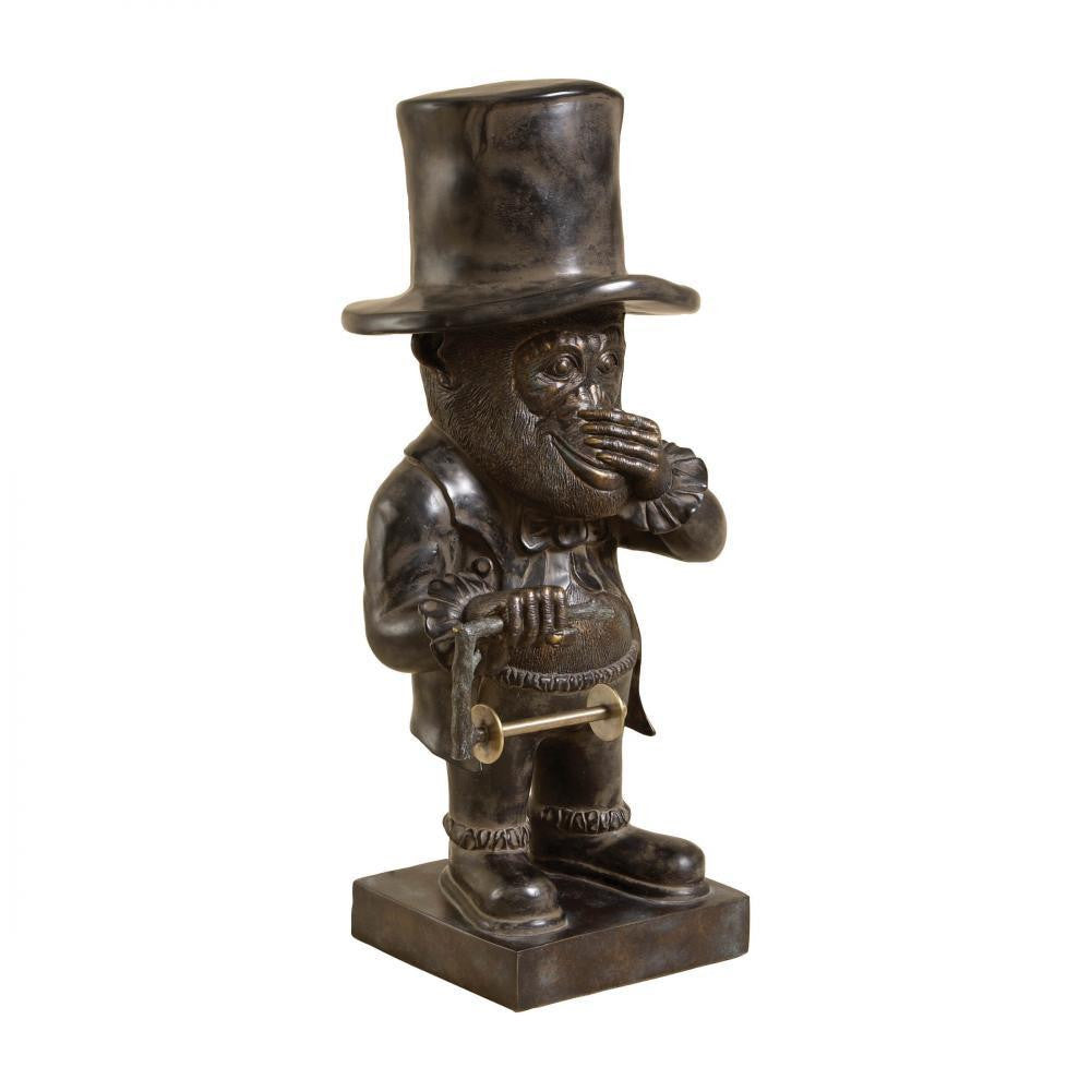 Maitland-Smith Brave Monkey Tissue Holder Verdigris, Bronze