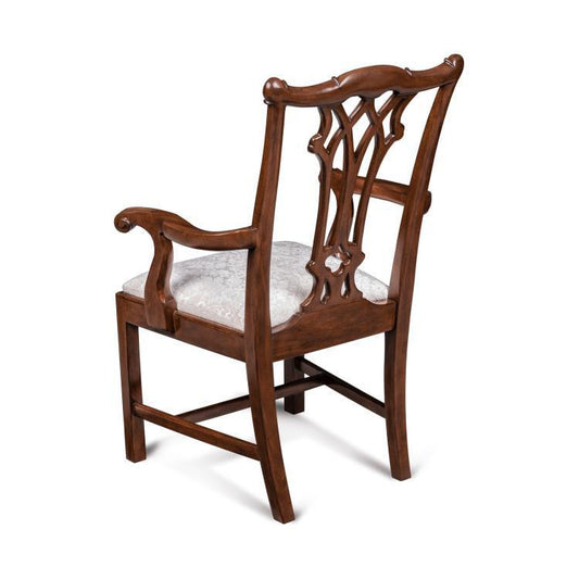 Maitland-Smith Camden Armchair, Mahogany, Cream, 39"H (89-0201 YUU906TN8F)