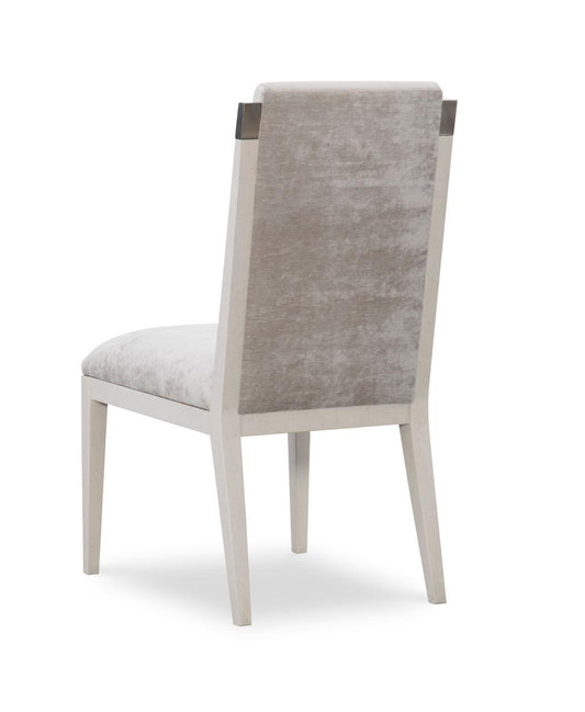 Maitland-Smith Ensemble Side Chair, Mahogany, Luster Fog Silver Upholstery, 40"H (88-0645 YUU906TP7J)