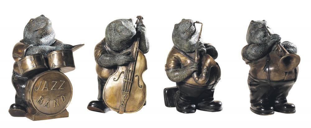 Maitland-Smith Frog Band Sculpture Antique Brass