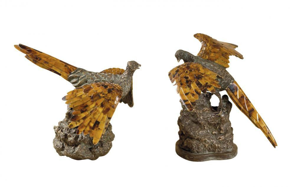 Maitland-Smith Game Bird Sculpture Verdigris