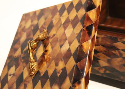 Maitland-Smith Harlequin Box, Black, Amber, Cast Brass Mounts, 9W (8101-11 YUU906TP9Q)