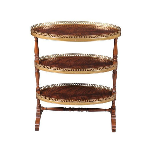 Maitland-Smith Juliette Accent Table, Mahogany, Antique Brass, 24"W (89-0405 YUU906TQ6U)