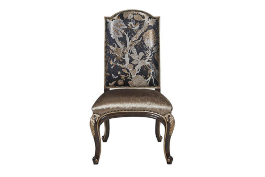 Maitland-Smith Piazza San Marco Side Chair, Black, Behaus Ebony Back, Glaze Copper Seat, 50"H (88-0165 YUU906TR75)
