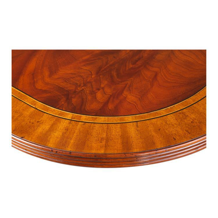 Maitland-Smith Reeded Dining Table, Mahogany, Brass Accents, 119"W (89-0705 YUU906TR89)