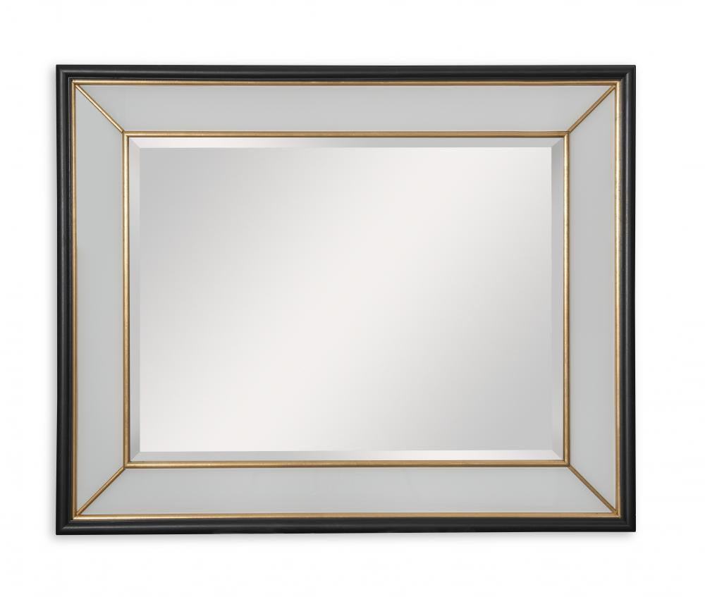 Maitland-Smith Spruce Mirror, Black, Gold Leaf, 42"W (8360-28 YUU906TT5T)