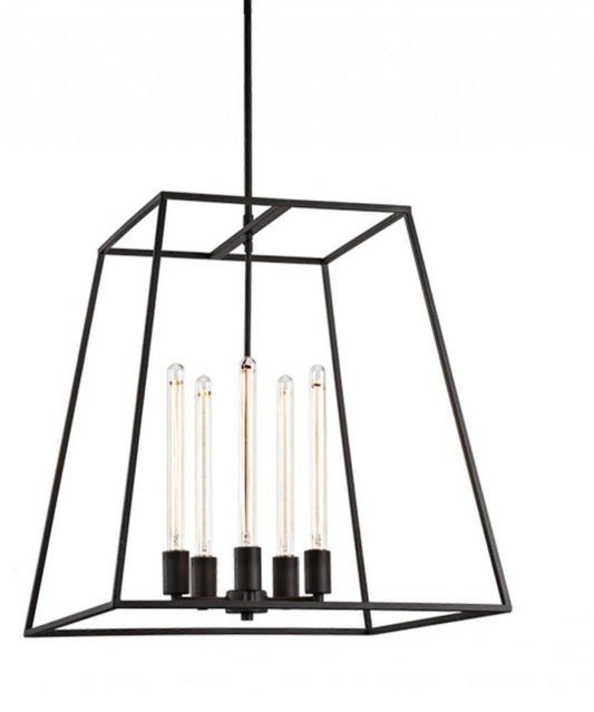 Matteo Lighting Candor 5-Light Chandelier in Black, 22"L