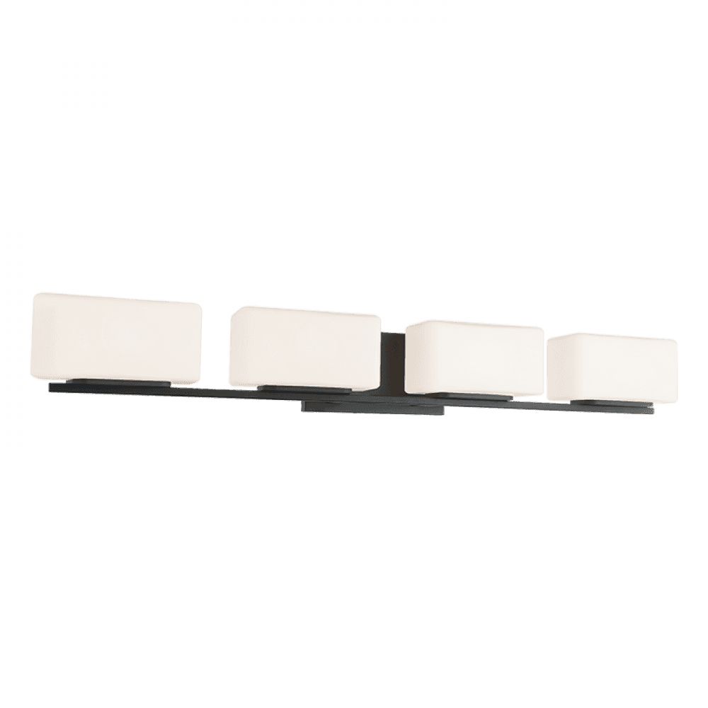 Matteo Lighting Chiclet 4-Light Bath Vanity Black, Matte Black