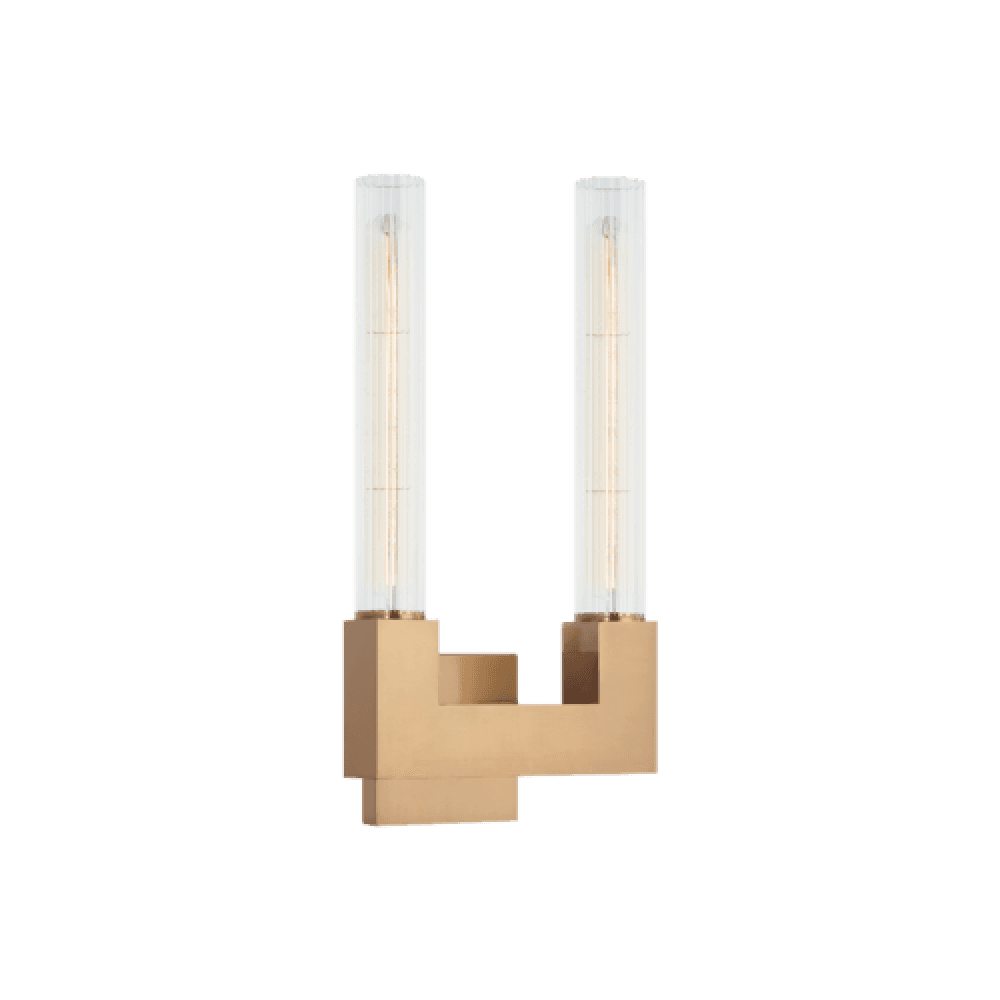 Matteo Lighting Odelle 2-Light Bath Wall Sconce Aged Gold Brass