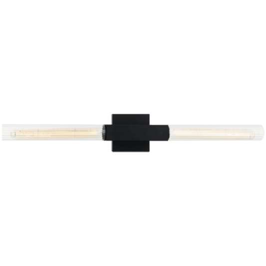 Matteo Lighting Odelle 2-Light Wall Sconce in Matte Black, 25.63"W (S03112BK)