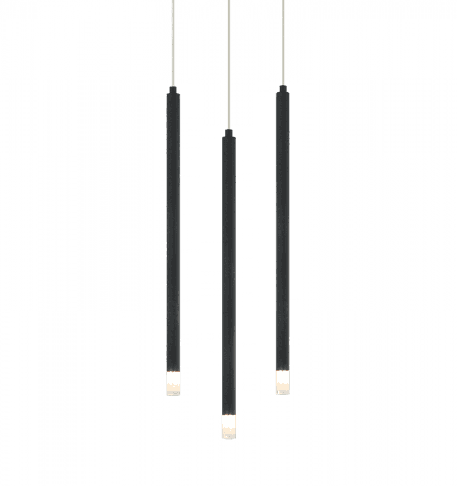 Matteo Lighting Reigndrop 3-Light Pendant Matte Black