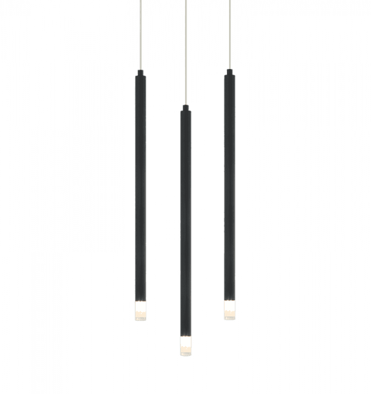 Matteo Lighting Reigndrop 3-Light Pendant in Matte Black (C63103MB)
