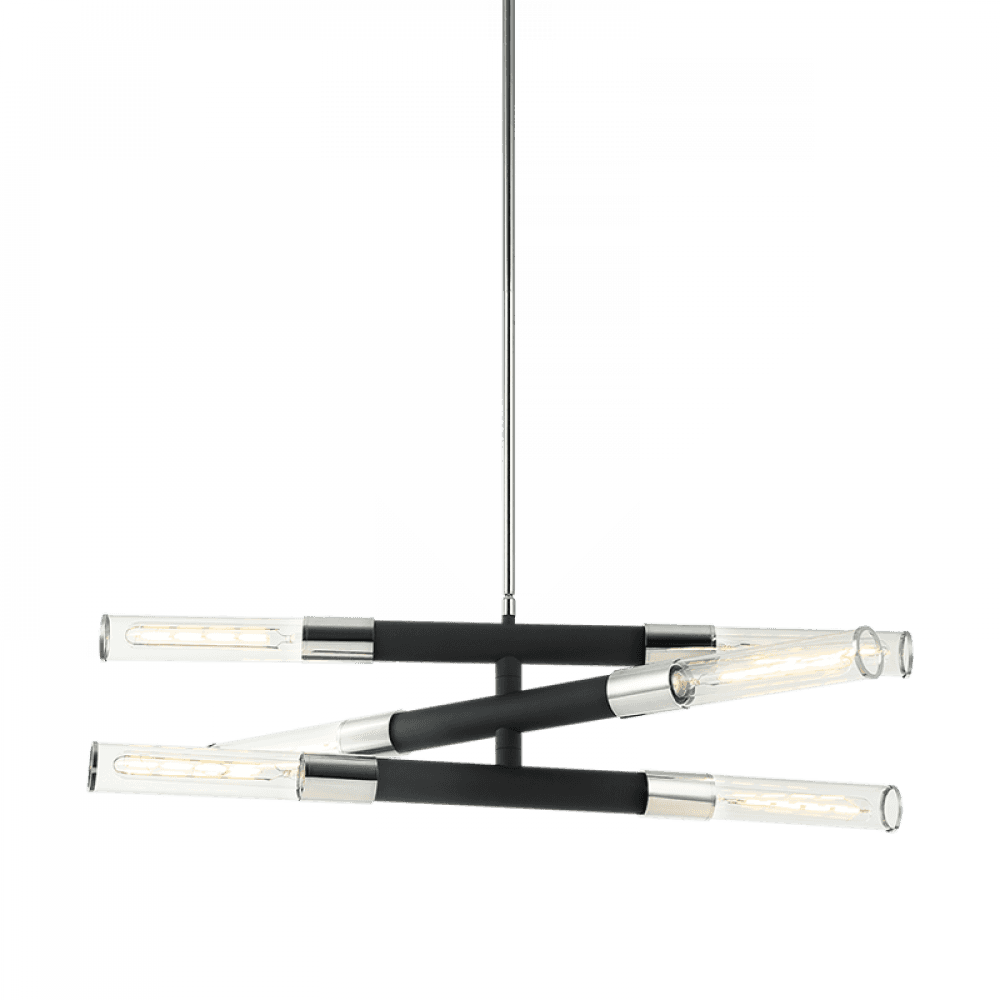 Matteo Lighting Tubo 6-Light Pendant Black, Matte Black