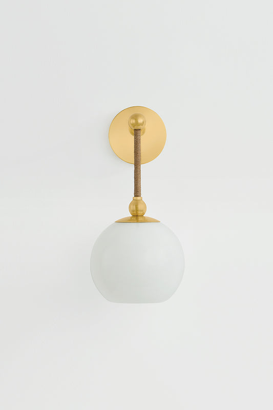 Mitzi by Hudson Valley Lighting Abbie Wall Sconce in Aged Brass, detail view 1
