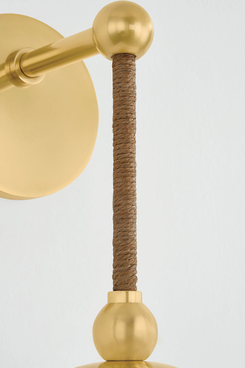 Mitzi by Hudson Valley Lighting Abbie Wall Sconce in Aged Brass, detail view 6