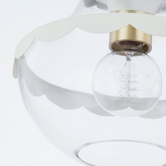 Mitzi by Hudson Valley Lighting Alaina Semi-Flush Mount in Aged Brass, detail view 1