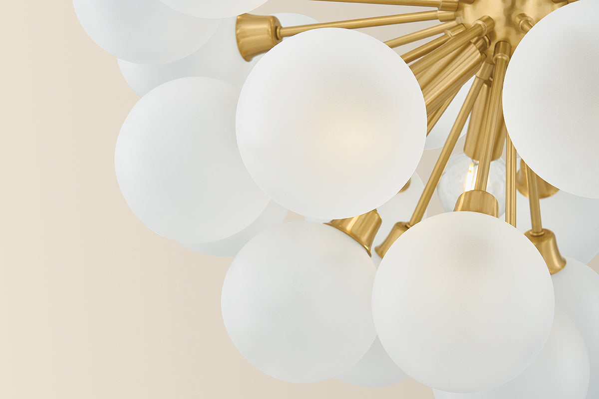 Mitzi by Hudson Valley Lighting Antoneta Chandelier in Aged Brass, detail view 6