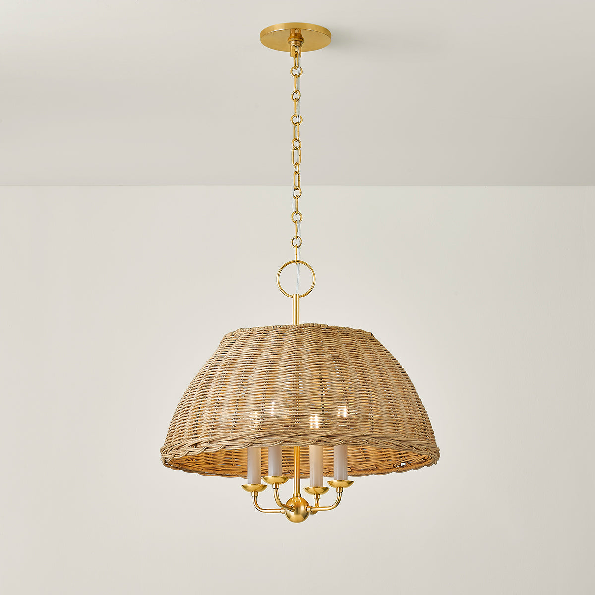 Mitzi by Hudson Valley Lighting Arwen 4-Light Chandelier in Aged Brass, detail view 4