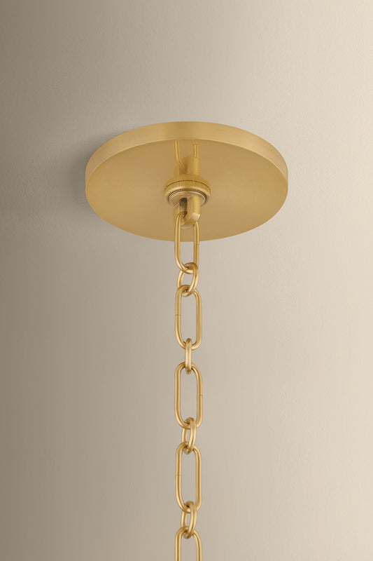 Mitzi by Hudson Valley Lighting Arwen Chandelier in Aged Brass / Rattan, detail view 1