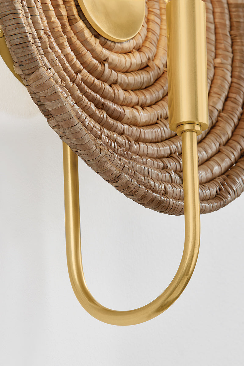 Mitzi by Hudson Valley Lighting Ashby Wall Sconce in Aged Brass, detail view 6