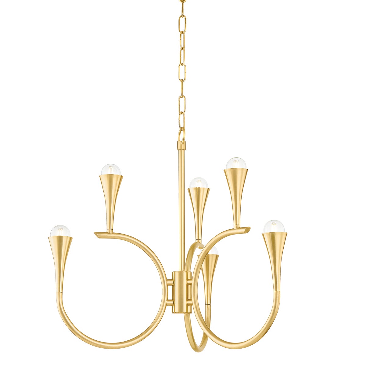 Mitzi by Hudson Valley Lighting Aviana 6-Light Chandelier in Aged Brass