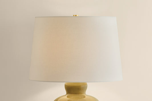 Mitzi by Hudson Valley Lighting Azaire Table Lamp in Aged Brass / Ceramic Ginger Tea, detail view 1