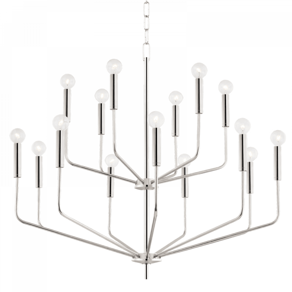 Mitzi by Hudson Valley Lighting Bailey Chandelier Polished Nickel, Nickel