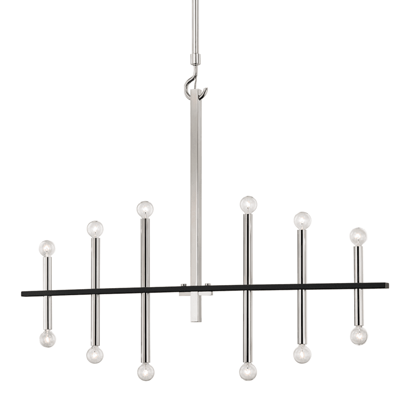 Mitzi by Hudson Valley Lighting Colette Chandelier Polished Nickel, Black