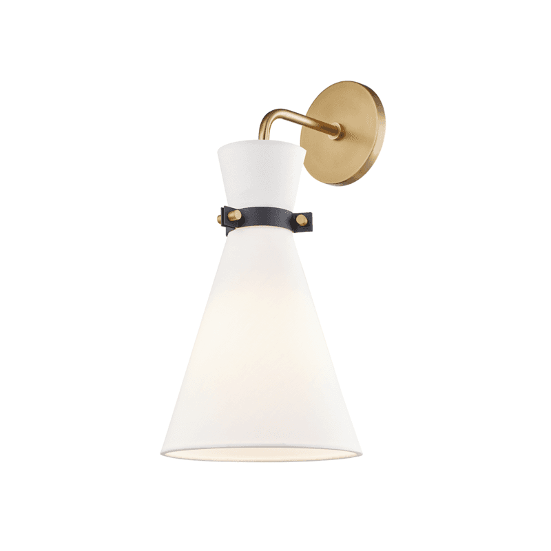 Mitzi by Hudson Valley Lighting Julia Wall Sconce Aged Brass, Black