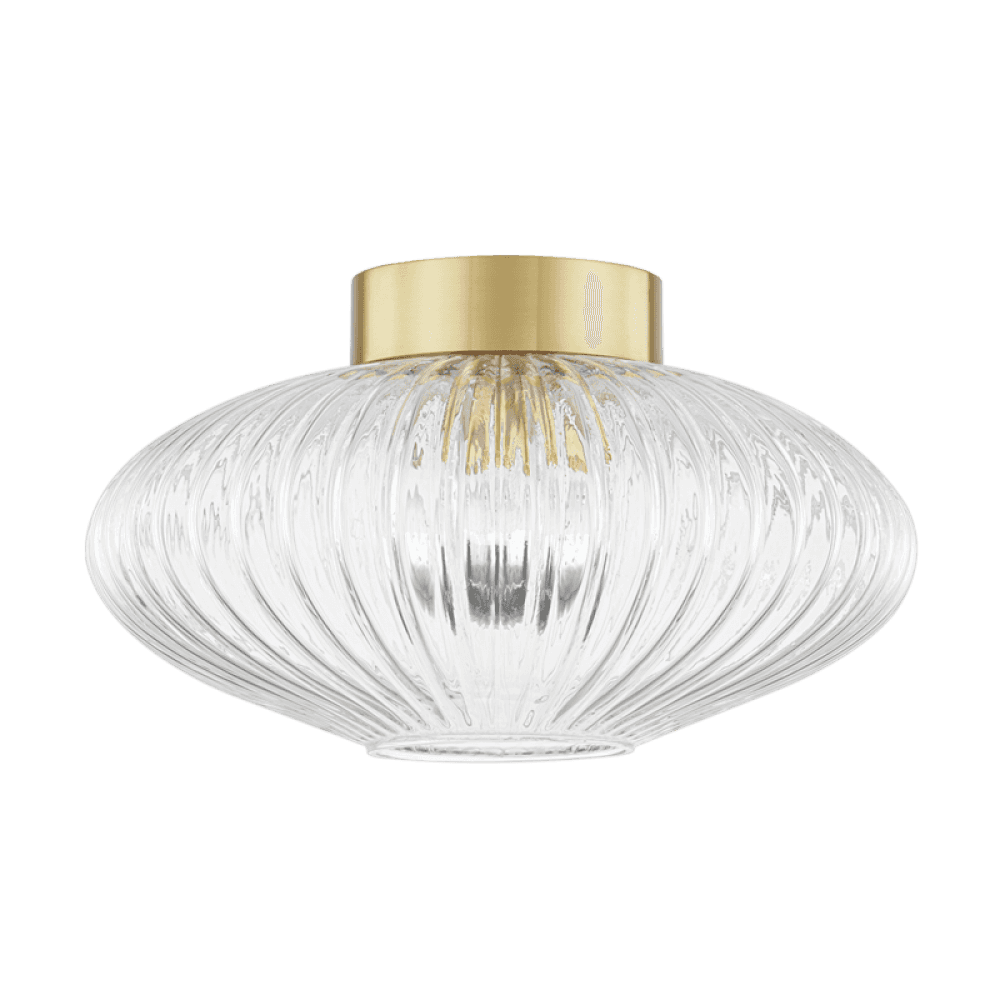 Mitzi by Hudson Valley Lighting Reba Flush Mount Aged Brass, Brass