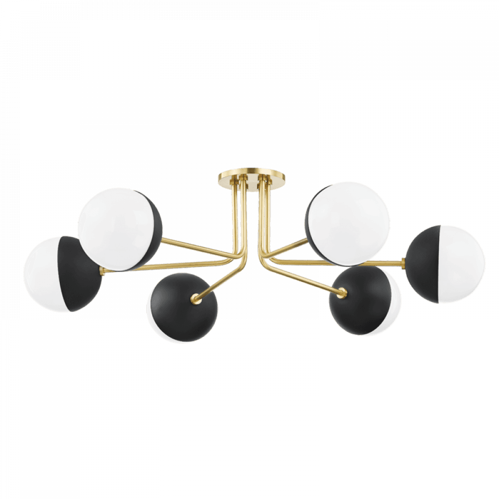 6 LIGHT SEMI FLUSH MOUNT, Mitzi by Hudson Valley Lighting H344606-AGB ...