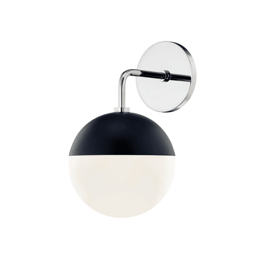 Mitzi by Hudson Valley Lighting Renee Wall Sconce Polished Nickel, Black
