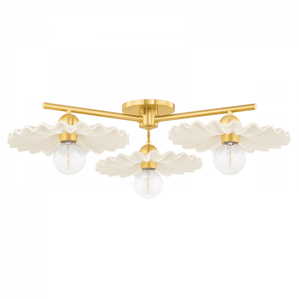 3 LIGHT SEMI FLUSH, Mitzi by Hudson Valley Lighting H499603-AGB/CCR ...