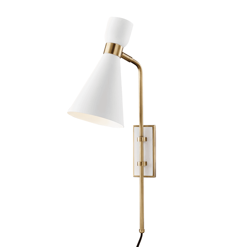 Mitzi by Hudson Valley Lighting Willa Wall Sconce Polished Nickel, Black