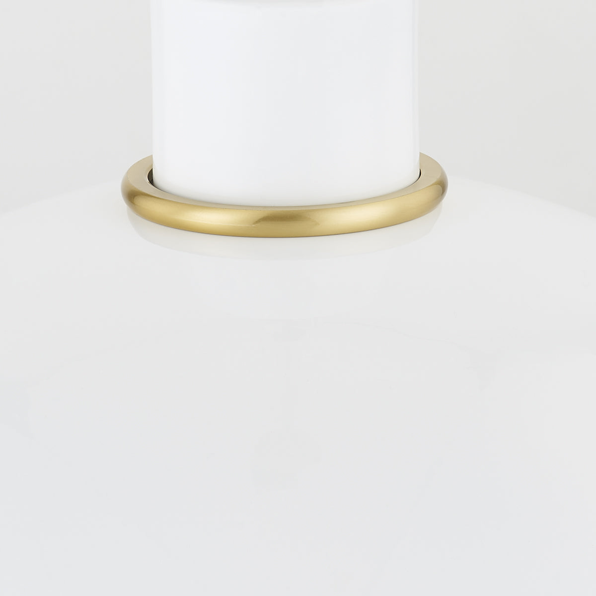 Mitzi by Hudson Valley Lighting Camille Small Pendant in Aged Brass / Gloss White, detail view 2