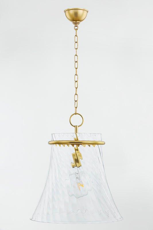 Mitzi by Hudson Valley Lighting Cantana Large Pendant in Aged Brass, detail view 1