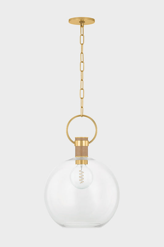 Mitzi by Hudson Valley Lighting Catrine Large Pendant in Aged Brass, detail view 1
