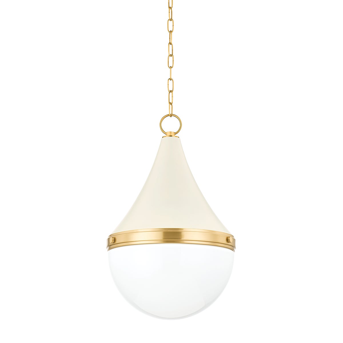 Mitzi by Hudson Valley Lighting Ciara Large Pendant in Aged Brass / Soft Cream