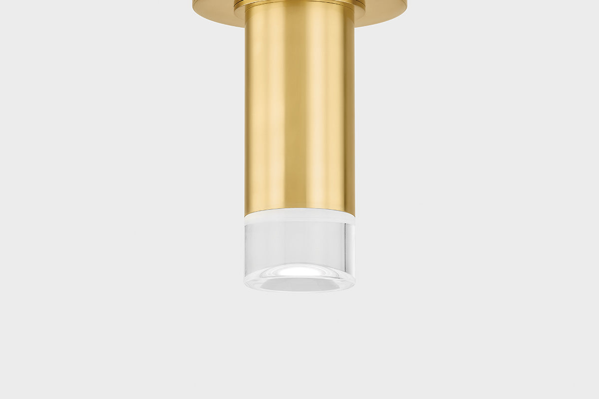 Mitzi by Hudson Valley Lighting Claudie Flush Mount in Aged Brass, detail view 2