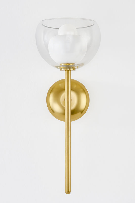 Mitzi by Hudson Valley Lighting Cortney Wall Sconce in Aged Brass, detail view 1