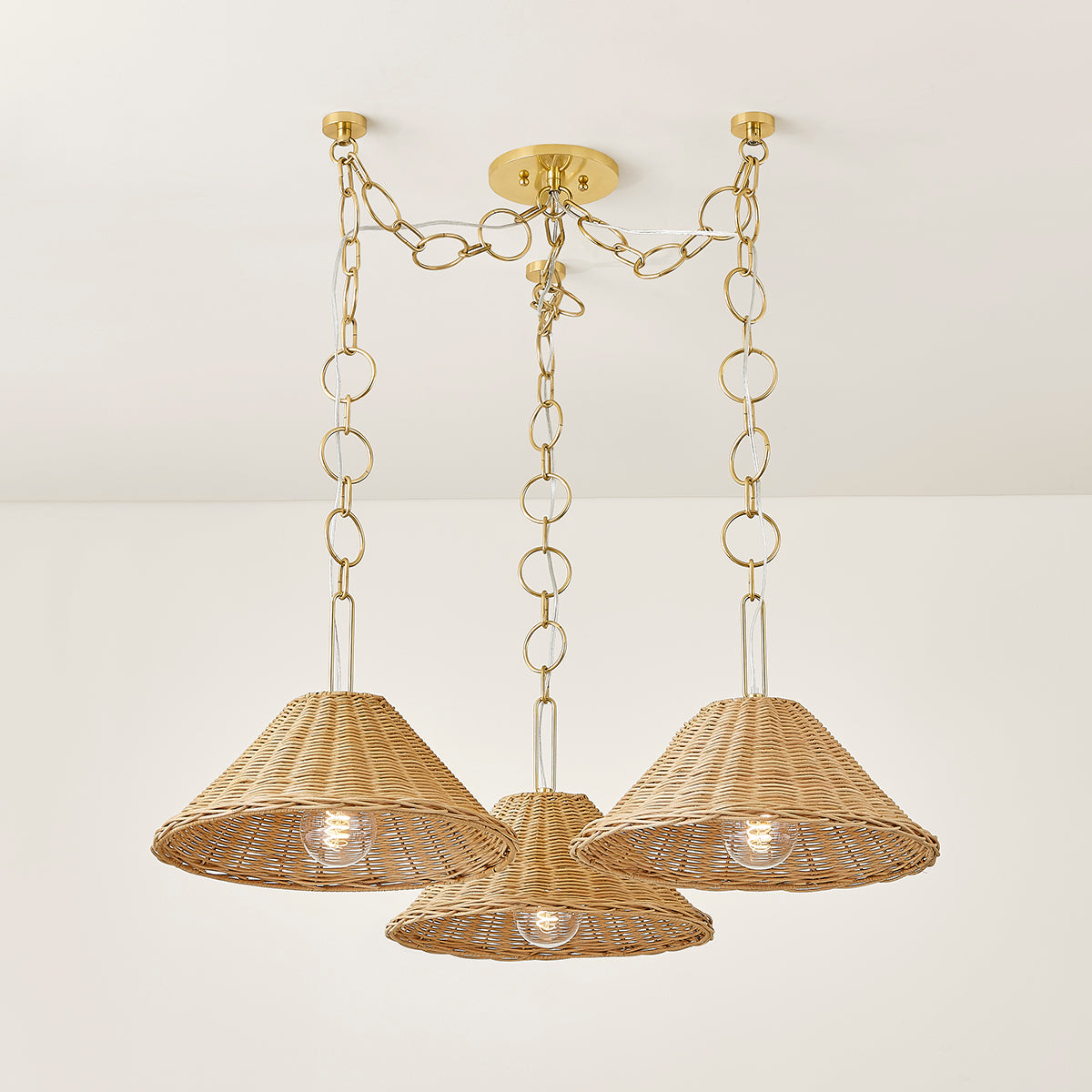 Mitzi by Hudson Valley Lighting Dalia Chandelier in Aged Brass, detail view 4