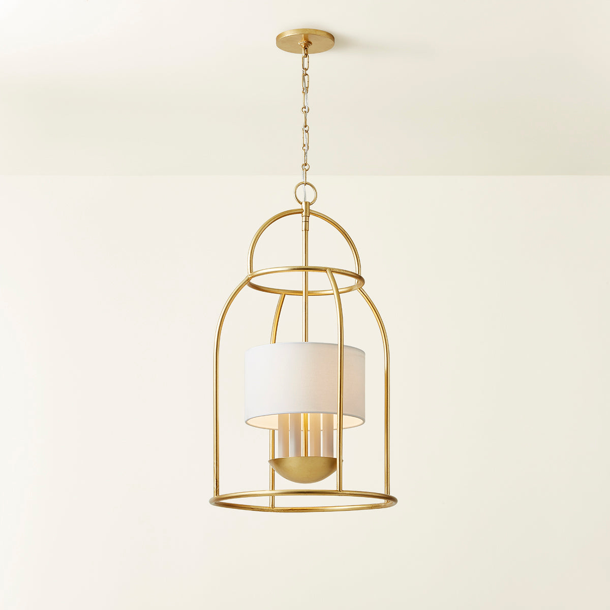 Mitzi by Hudson Valley Lighting Delia 4-Light Lantern in Vintage Gold Leaf, detail view 4