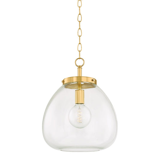 Mitzi by Hudson Valley Lighting Della Large Pendant in Aged Brass