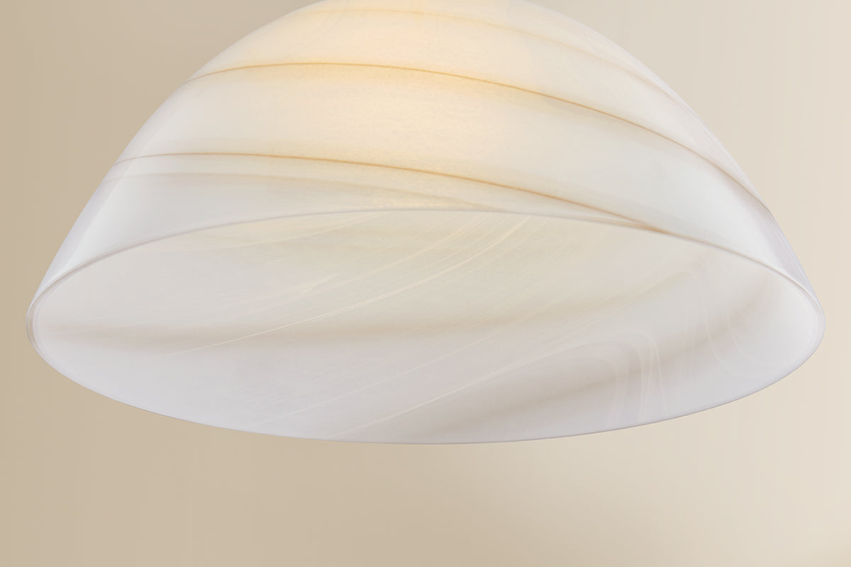 Mitzi by Hudson Valley Lighting Dessi Large Pendant in Patina Brass / Cappuccino Swirl Glass, detail view 6