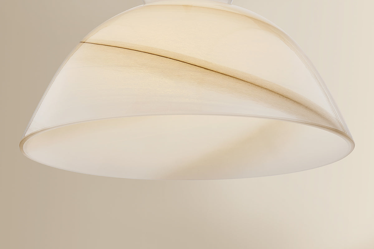 Mitzi by Hudson Valley Lighting Dessi Small Pendant in Patina Brass / Cappuccino Swirl Glass, detail view 6