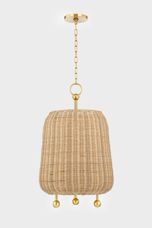 Mitzi by Hudson Valley Lighting Elena Large Pendant in Aged Brass, detail view 1