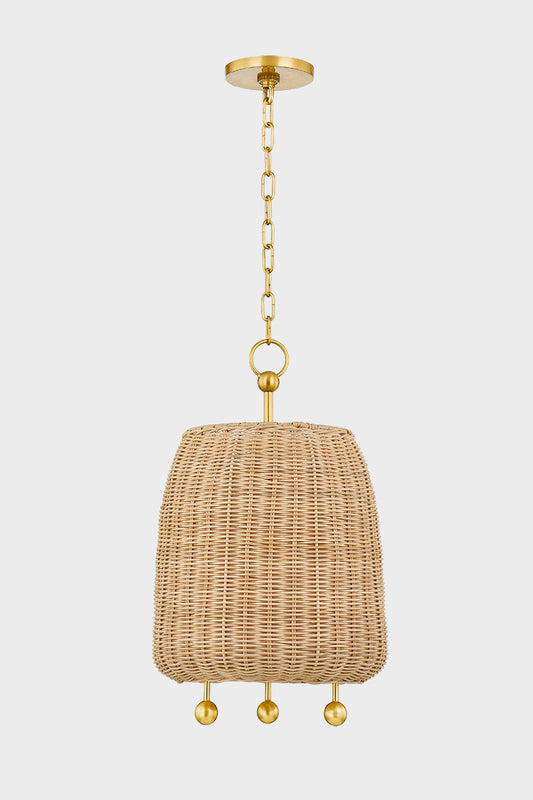Mitzi by Hudson Valley Lighting Elena Small Pendant in Aged Brass, detail view 1