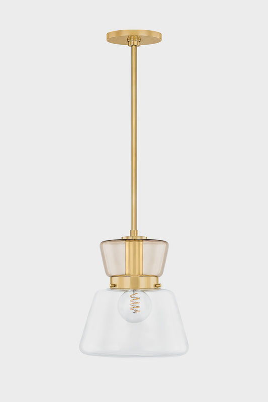 Mitzi by Hudson Valley Lighting Elodie Small Pendant in Aged Brass, detail view 1